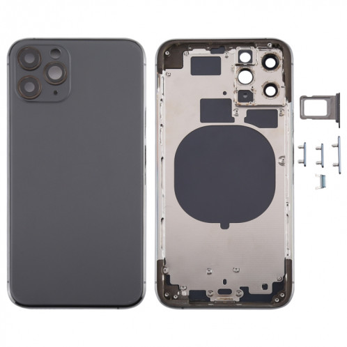 Couvercle arrière du boîtier avec plateau de la carte SIM, touches latérales et objectif de la caméra pour iPhone 11 Pro (gris) SH11HL740-36