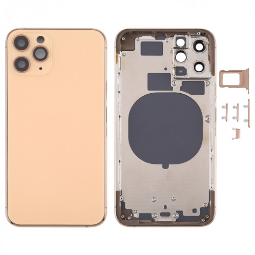 Couvercle arrière du boîtier avec plateau de la carte SIM, touches latérales et objectif de la caméra pour iPhone 11 Pro (or) SH11JL220-36