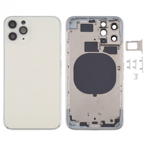Couvercle arrière du boîtier avec plateau de la carte SIM, touches latérales et objectif de la caméra pour iPhone 11 Pro (argent) SH11SL5-36