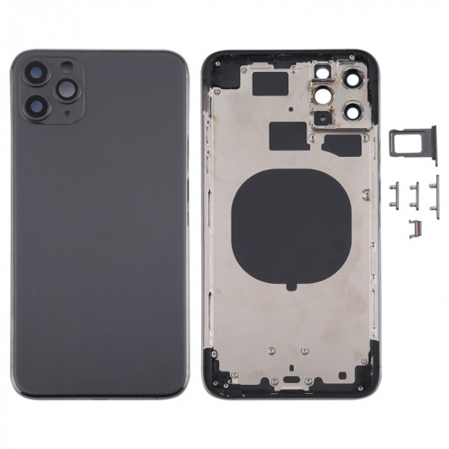 Couvercle arrière du boîtier avec plateau de la carte SIM, touches latérales et objectif de la caméra pour iPhone 11 Pro Max (gris) SH11HL1940-36