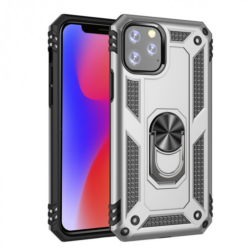 Étui de protection Armor TPU + PC pour iPhone 11 Pro Max, avec support de rotation de 360 degrés (Gris) SH748H944-37