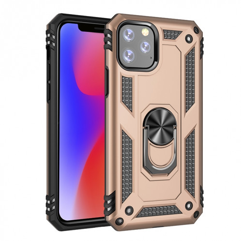 Étui de protection Armor TPU + PC pour iPhone 11 Pro Max, avec support de rotation à 360 degrés (Or) SH748J87-37