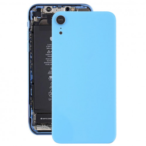 Coque arrière de batterie avec lunette arrière et objectif et adhésif pour iPhone XR (Bleu) SH26LL1915-36