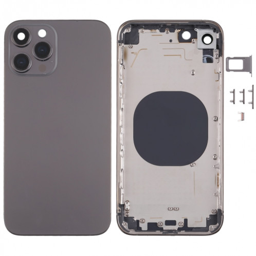 Matériau en acier inoxydable Couvercle de boîtier arrière avec apparence imitation d'IP13 Pro pour iPhone XR (noir) SH71BL162-37