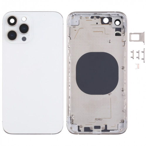 Matériau en acier inoxydable Couvercle de boîtier arrière avec apparence imitation d'IP13 Pro pour iPhone XR (blanc) SH71WL1209-37