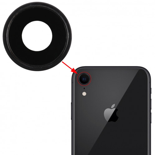 Lunette arrière pour appareil photo avec cache-objectif pour iPhone XR (noir) SH312B1281-34