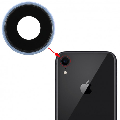 Lunette arrière pour appareil photo avec cache-objectif pour iPhone XR (bleu) SH312L692-34