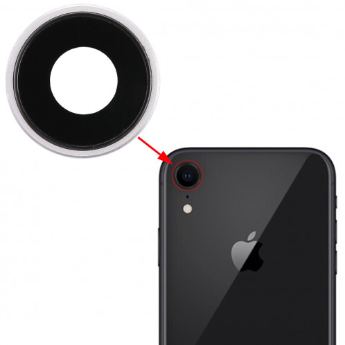 Lunette arrière pour appareil photo avec cache-objectif pour iPhone XR (blanc) SH312W317-34