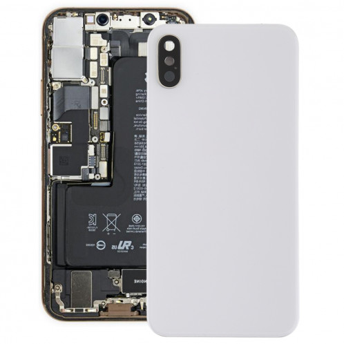 Coque arrière pour batterie avec lunette arrière, lentille et adhésif pour iPhone XS (Blanc) SH54WL102-36