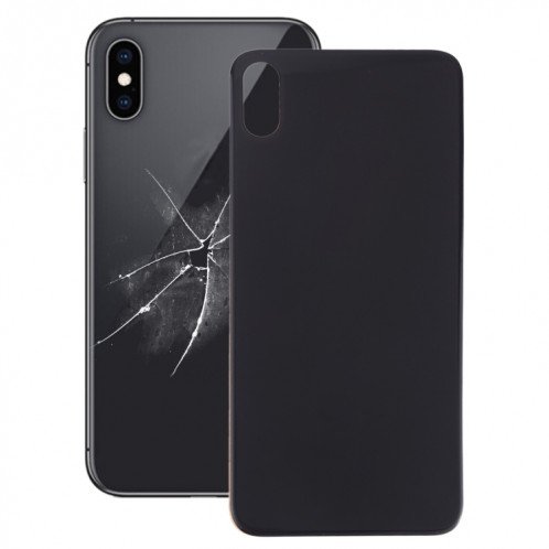 Couvercle de batterie arrière en verre avec trou de caméra de remplacement facile avec adhésif pour iPhone XS (noir) SH36BL1111-36