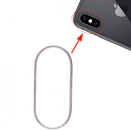 Anneau de protection en métal pour lentille en verre de caméra arrière pour iPhone XS et XS Max (Blanc) SH312W1555-34