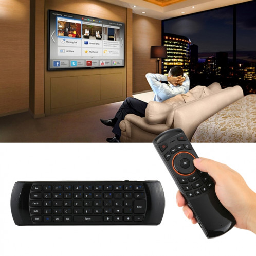X6 Air Mouse 2.4 GHz Clavier Sans Fil 3D Gyroscope Sense Télécommande pour PC, Android TV Box / Smart TV, Dispositifs de jeu (Noir) SX084B1023-310