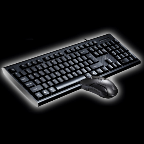 ZGB Q9 1600 DPI Professionnel Filaire Filaire Texture Bureau Clavier + Kit Souris Optique (Noir) SH381B198-311