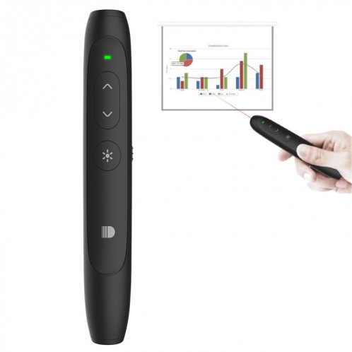 Doosl DSIT012 2.4GHz Wireless Presenter PowerPoint Pointeur de contrôle de représentation de Clicker, distance de contrôle: 100m (noir) SD3304187-37