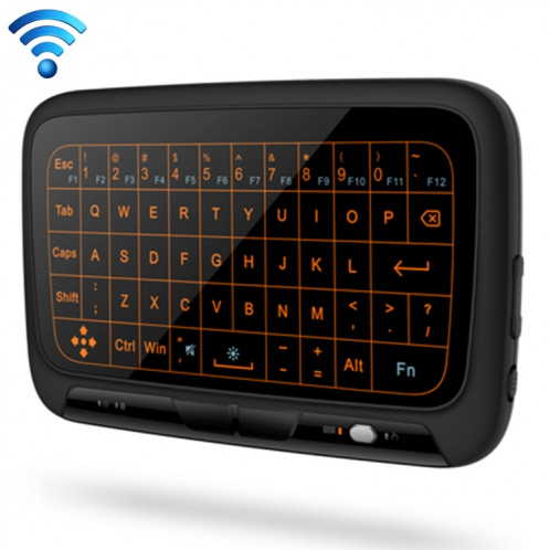 H18 + 2.4GHz mini clavier sans fil tactile complet avec rétro-éclairage réglable de 3 niveaux (noir) SH552196-313
