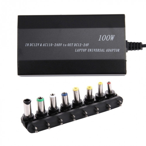 Chargeur universel pour ordinateur portable avec chargeur allume-cigare et adaptateur secteur, 8 adaptateurs secteur et 1 port USB pour Samsung, Sony, Asus, Acer, IBM, HP, DELL SL0001681-39