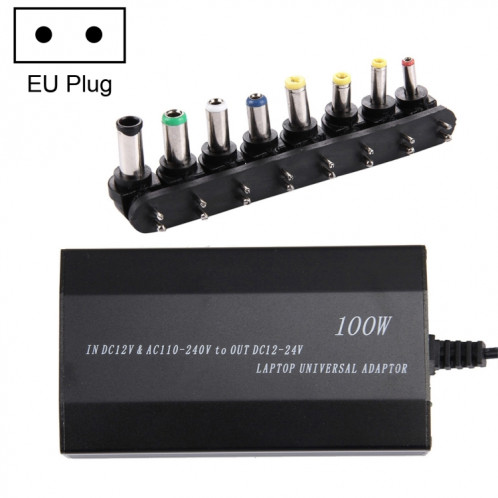 Ordinateur portable Power Power 100W Universal Charger avec chargeur de voiture et adaptateur de puissance AC et 8 adaptateurs électriques et 1 port USB pour Samsung, Sony, Asus, Acer, IBM, HP, Dell, SH53EU250-39