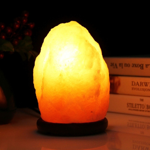 2W E12 Petite lampe de sel Himalayan modulable Crystal Rock Lampe de bureau Lampe de bureau Lampe de nuit avec base en bois et ampoule et interrupteur, petite taille Poids 1-2KG, AC 110V, fiche US S204760-313