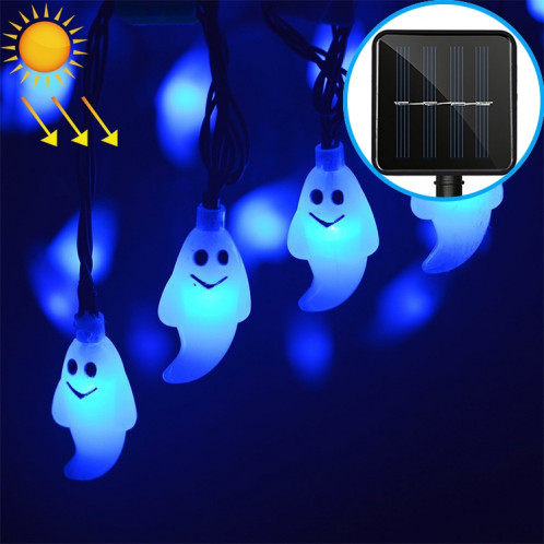 Forme de fantôme 30 LED jardin extérieur imperméable à l'eau de décoration de festival de Noël chaîne de lampe solaire (bleu) SH615L341-35