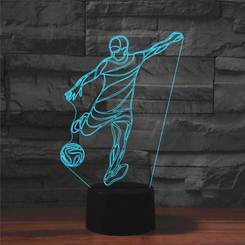 Jouer la lampe de table lumineuse colorée de vision LED de la forme 3D du football, version tactile de fissure SH08531115-36