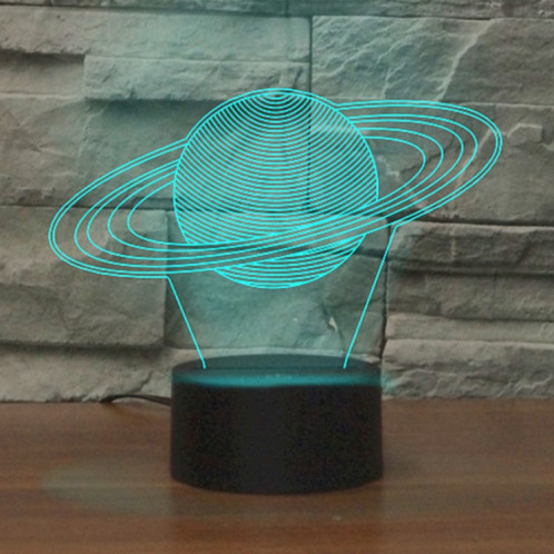 Lampe de table lumineuse colorée de vision LED de la forme 3D de Saturne, version tactile de fissure SH0859939-36
