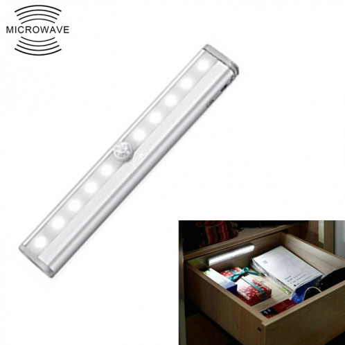 0.8W 10 LED lumière blanche écran étroit capteur de corps humain intelligent lumière LED couloir armoire lumière, Version de chargement USB SH12261438-310