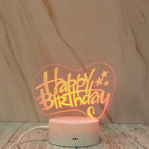 Joyeux anniversaire forme créative Crack Touch gradation lumière de nuit décorative colorée 3D SH1443285-37