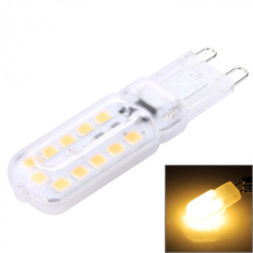 G9 3W 300LM 22 LED SMD 2835 Couvercle Transparent Lampe Maïs, AC 110V (Blanc Chaud) SH70WW1233-37