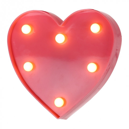 Forme de coeur créatif lumière de décoration blanche chaude LED, 2 x piles aa alimenté fête fête table table mariage lampe veilleuse (rose) SH081F1578-35
