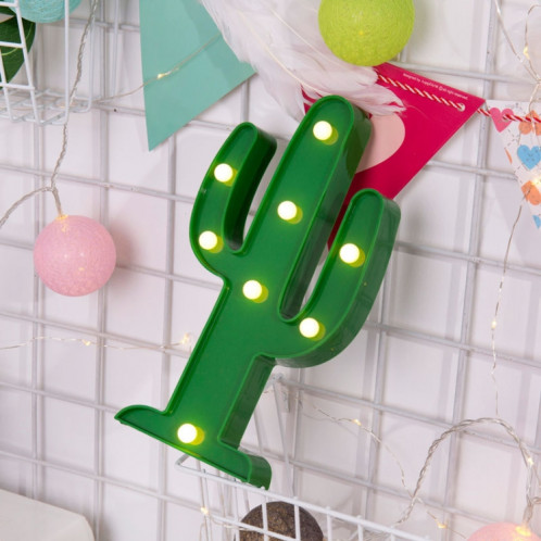 Forme de cactus créative Lampe de décoration à DEL blanche chaude, 2 piles AA SH090G27-32