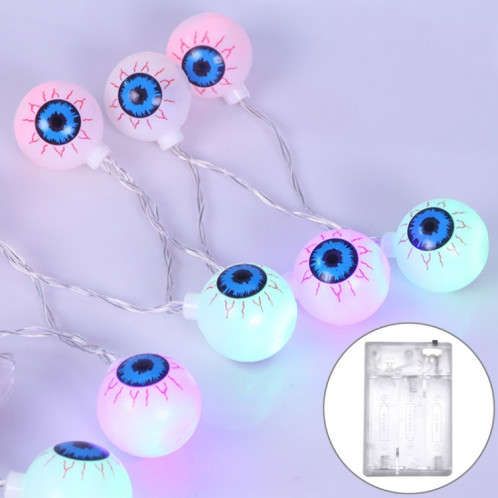 2,5 m Ghost Eyes Design Coloré Lumière Halloween Série LED String String, 20 LED 3 piles AA Batteries Boîte Opéré Party Props Fée Décoration Nuit Lampe SH60CL352-35