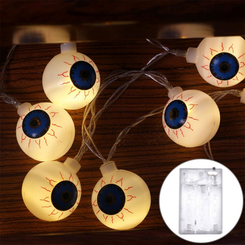 2,5 m Ghost Eyes Design lumière blanche et chaude, série de lumières à DEL de la série Halloween, 20 LED, 3 piles AA, piles, boîte, accessoires de fête, décoration de fée, lampe de nuit SH60WW1349-35