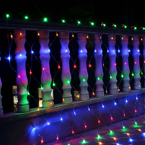 3m (Longueur) x 2m (Hauteur) 12W 200 LEDs Reticular String Devoration Lights avec le joint d'extrémité et le contrôleur multifonctionnel, prise de l'UE, AC 220V (lumière colorée) S35ACL1667-38