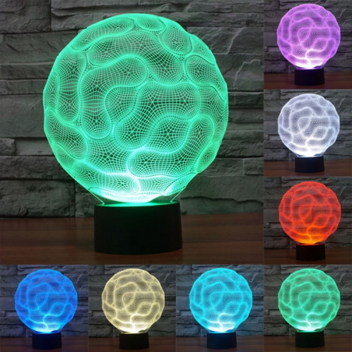 Brain Style 7 Color Deccoloration Creative Visual stéréo lampe 3D Touch Switch Control LED Light Lampe de bureau Night Light SB28886-313