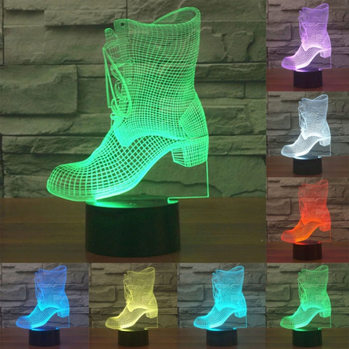 Boots Style 7 Couleur Décoloration Creative Laser stéréo Lampe 3D Touch Switch Control LED Light Lampe de bureau Night Light SB28992-313