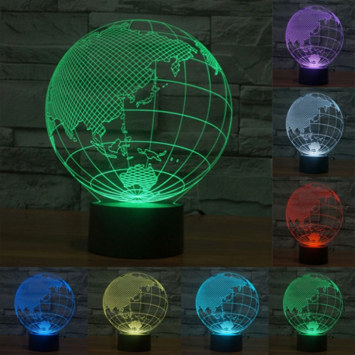 Asia Style 7 Couleur Décoloration Creative Visual stéréo lampe 3D Touch Switch Control LED Light Lampe de bureau Night Light SA29058-313