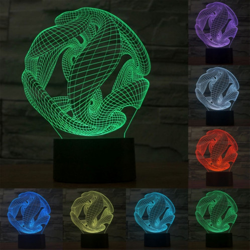 Résumé Style 7 Couleur Décoloration Creative Laser stéréo Lampe 3D Touch Switch Control LED Light Lampe de bureau Night Light SR29175-313