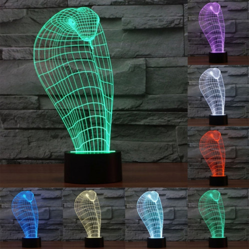 Cobra Style 7 Décoloration des couleurs Lampe stéréo visuelle créative Commande tactile 3D Contrôle LED Light Lampe de bureau Night Light SC29233-313