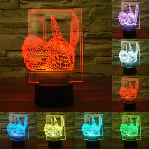 Forme d'âne 7 couleurs de décoloration Lampe de stéréo visuelle créative Commande de commutation tactile 3D Lumière de lumière LED Lampe de bureau Lampe de nuit SF29246-312