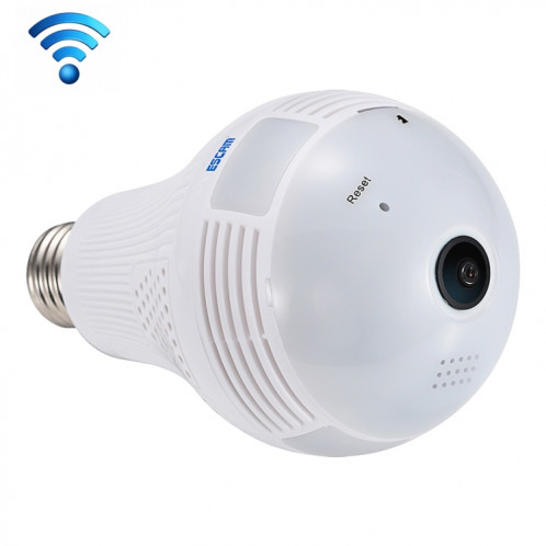 ESCAM QP136 Ampoule 360 ​​degrés VR Panoramique 1.3MP WiFi Camera, détection de mouvement de soutien, messages d'alarme, enregistrement d'alarme, capture d'écran et fonction Push APP SH41031127-317
