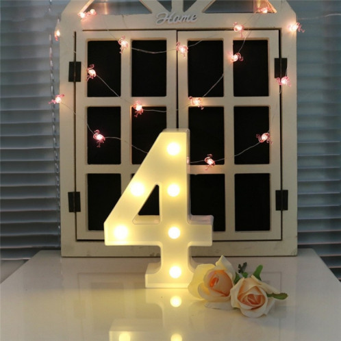 Chiffre 4 lumière de décoration de forme, lumière sèche chaude accrochante debout de vacances SH214E131-37