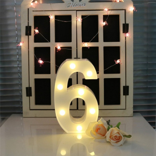 Chiffre 6 lumière de décoration de forme, lumière sèche chaude accrochante debout de vacances SH214G788-37