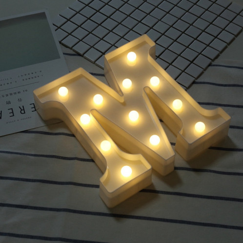 Lumière anglaise décorative de forme de lettre de l'alphabet M, lumière sèche chaude de vacances accrochante debout blanche de batterie sèche de LED SH216M1877-311