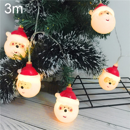 3 m père Noël LED vacances guirlande lumineuse, 20 LEDs USB Plug Warm Warm Fairy Lampe décorative pour Noël, fête, chambre à coucher (Warm White) SH39WW547-33