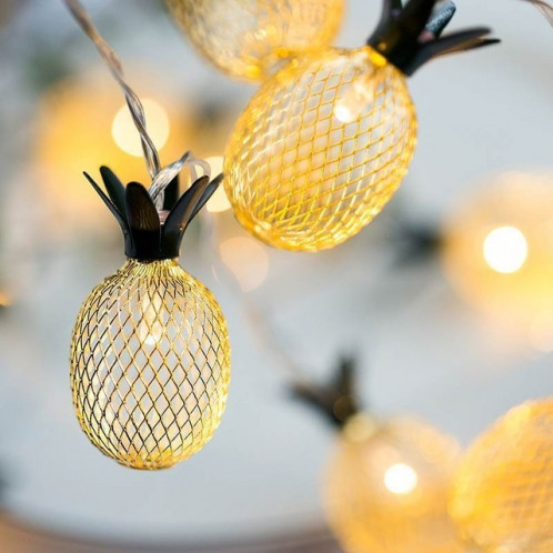 3m de fer ananas prise USB romantique LED chaîne de vacances lumière, lampe décorative fée de style adolescente 20 LED pour Noël, mariage, chambre à coucher (blanc chaud) SH44WW1500-34