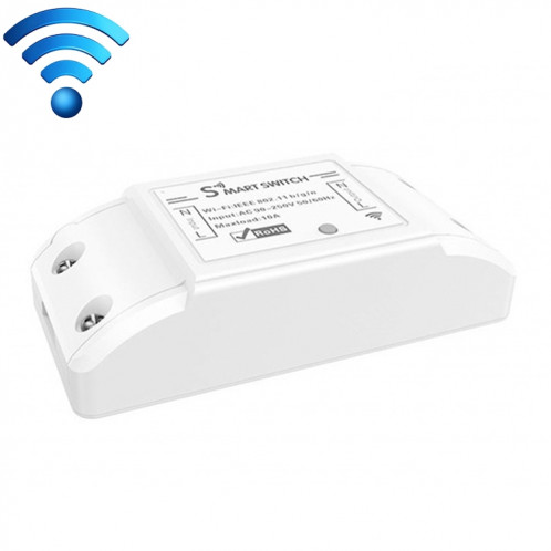 Module de commande à distance sans fil WiFi Smart Switch 10A à canal unique compatible avec Alexa et Google Home, AC 90-250V SH6901115-37