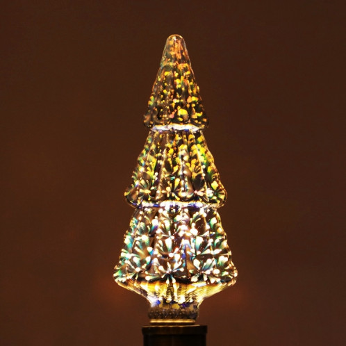 E27 4W IP65 imperméable à l'eau forme de sapin de Noël 3D blanc chaud feu d'artifice LED ampoule, 2700K 48 LED SMD 2835 lampe décor de décoration à l'atmosphère vintage, AC 85-265V SH47WW578-39