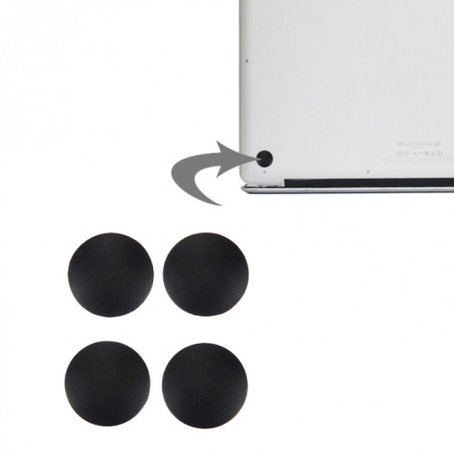 4 PCS iPartsAcheter pour Macbook Air 11,6 pouces et 13,3 pouces (2010-2015) Tapis en caoutchouc de fond (noir) S4508B170-320