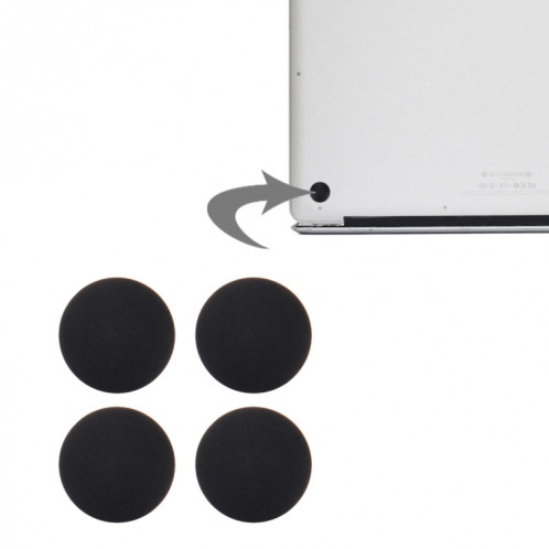 4 PCS iPartsAcheter pour Macbook Pro Retina 13,3 pouces & 15,4 pouces (2012-début 2015) A1398 & A1425 & A1502 tapis de caoutchouc de fond (noir) S4512B1300-320