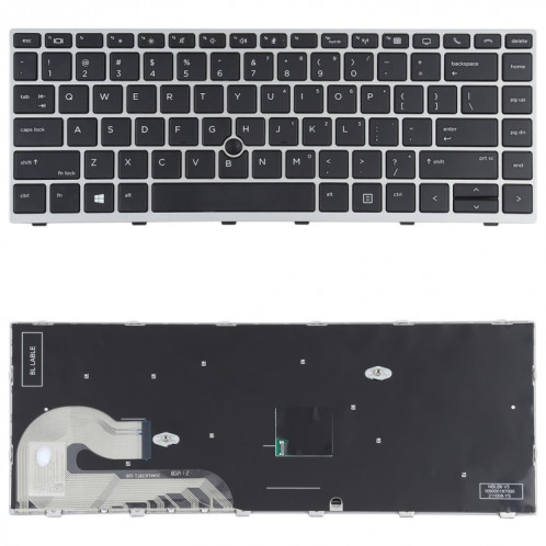 Pour clavier HP Elitebook 840 G5 846 G5 745 G5 US Version avec bâton de pointage (argent) SH754S1904-35